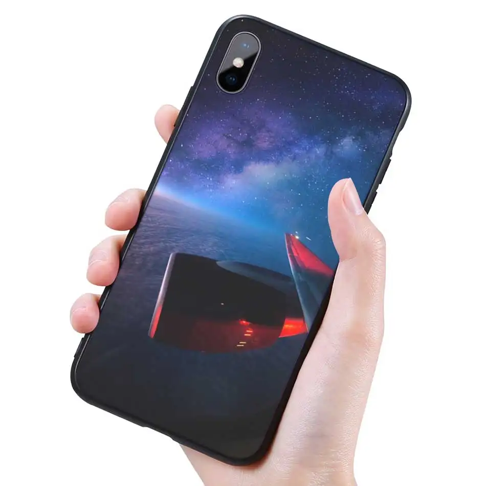 009 Силиконовый черный чехол для iPhone 11 Pro XR X XS MAX 7 8 6 6S Plus 5 5S SE 7Plus 8Plus мобильный телефон самолет - Цвет: 009