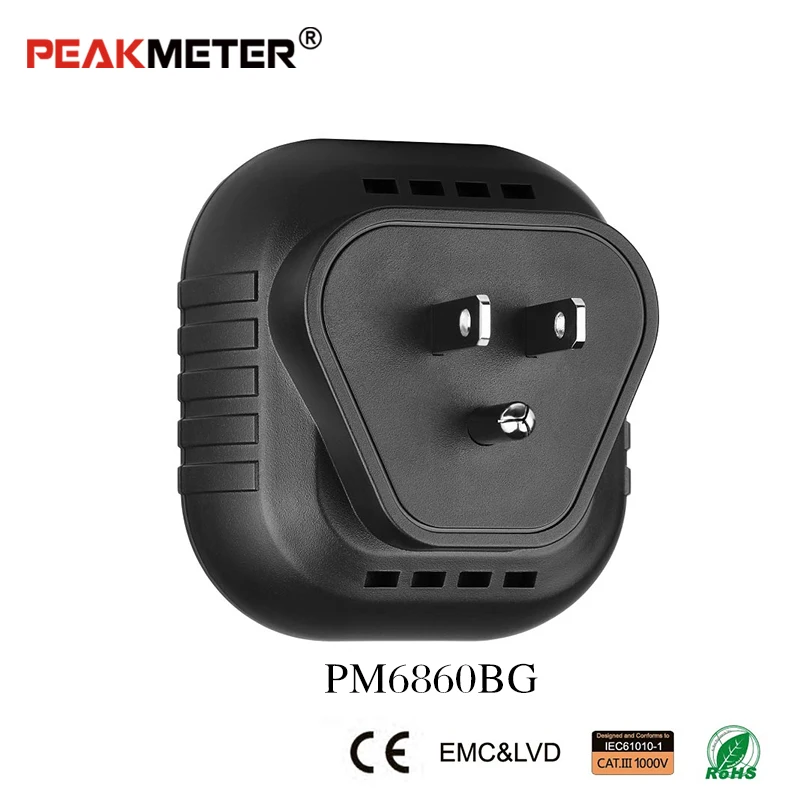 Официальный PEAKMETER PM6860 серия тестовая розетка er 110 В/220 В с GFCI RCD тест автоматический детектор электричества диагностический тест er - Цвет: PM6860BG 110V