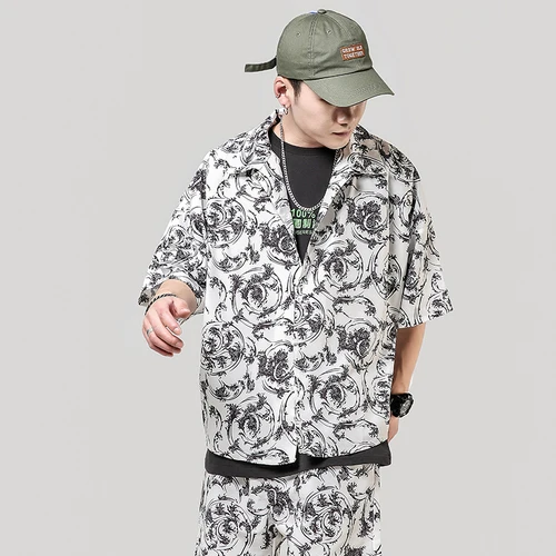 C116 white Мужская Летняя Пляжная гавайская рубашка, брендовые рубашки с коротким рукавом и цветочным принтом, мужская повседневная одежда для отдыха, Camisas, большие размеры 5XL - Цвет: C116 white