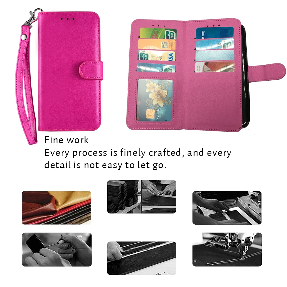 

Wallet Case For ASUS ZenFone Max Plus M1 ZB570TL Detachable Magnetic Flip Cover with 7 Card Holders Cash Pocket Leather Case