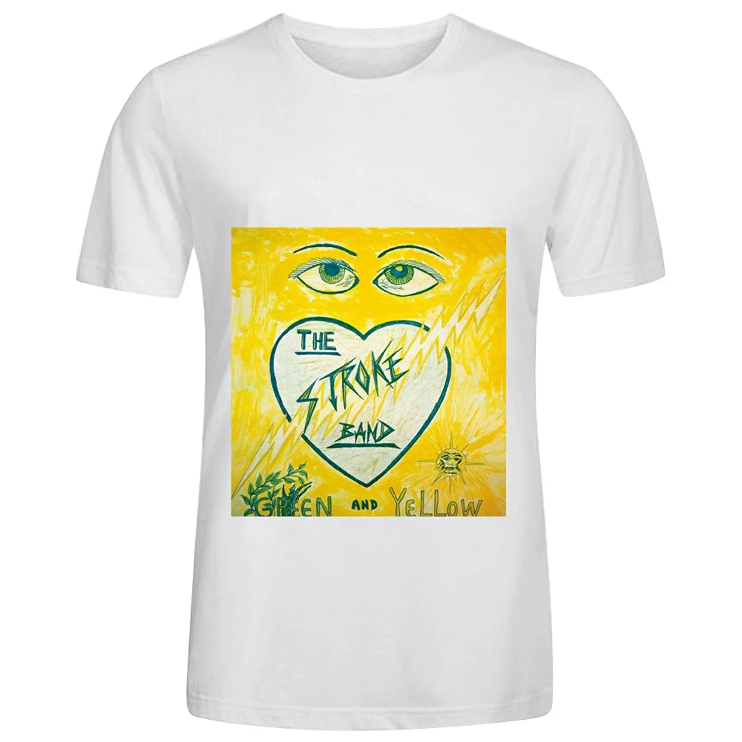 Летний Стиль Мужская Ход Группа Зеленый И Желтый Большой хитов Напечатаны