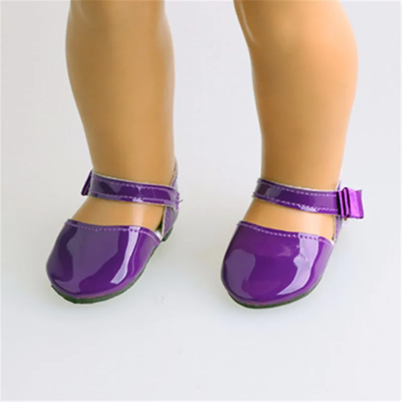 Doll Accessories Purple Leather Ballerina Shoes fit 18 inch American Girl My Life Our Generation Journey LH-12 | Игрушки и хобби