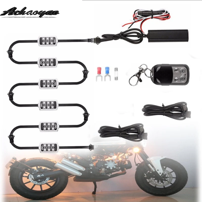 Мотоцикл/автомобиль атмосферный свет 6 RGB 36 LED с беспроводным пультом