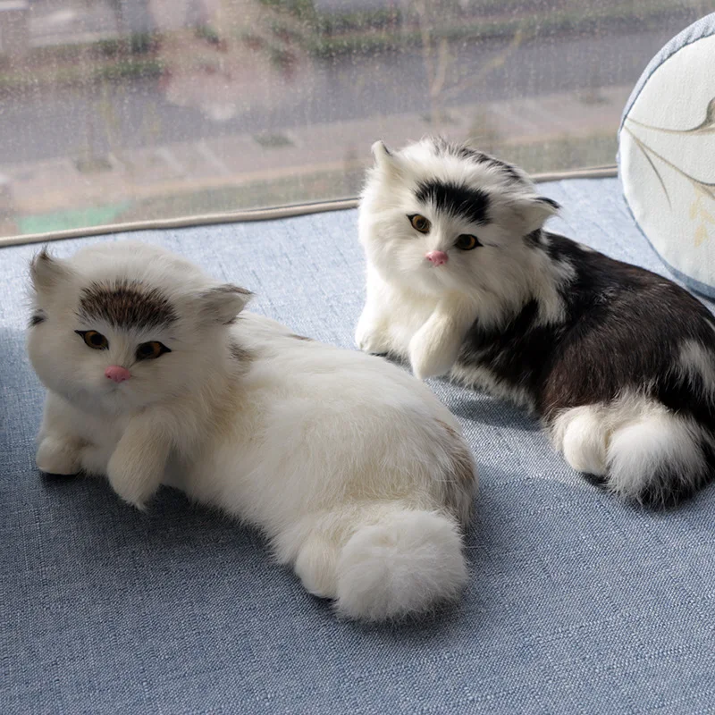 Реалистичные милые модели маленьких кошек Детские Плюшевые игрушки животные