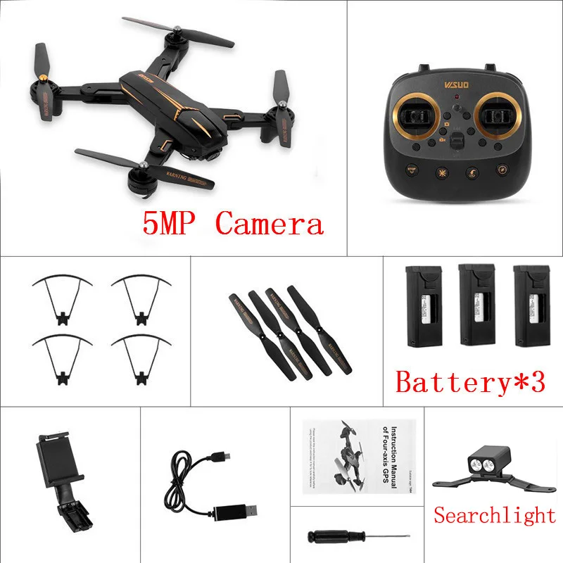 5.0MP3Batterywithled Eachine VISUO XS812 gps Дрон w/2MP/5MP HD камера 5G WiFi FPV 15 минут время полета один ключ возврат складной RC Квадрокоптер RTF - Цвет: 5.0MP3Batterywithled
