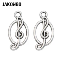 20pcs tibetan silver plated music note charms pendants for jewelry making bracelet accessories diy handmade 17x9mm