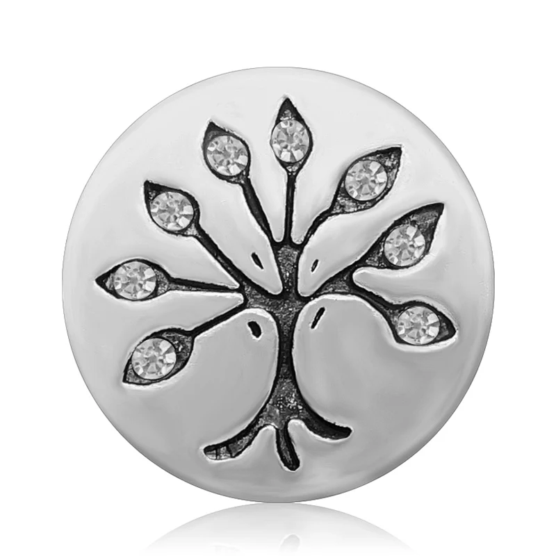 KZ3360 New Beauty Round Rhinestone tree 20MM Metal snap buttons for DIY 18mm jewelry wholesale | Украшения и аксессуары