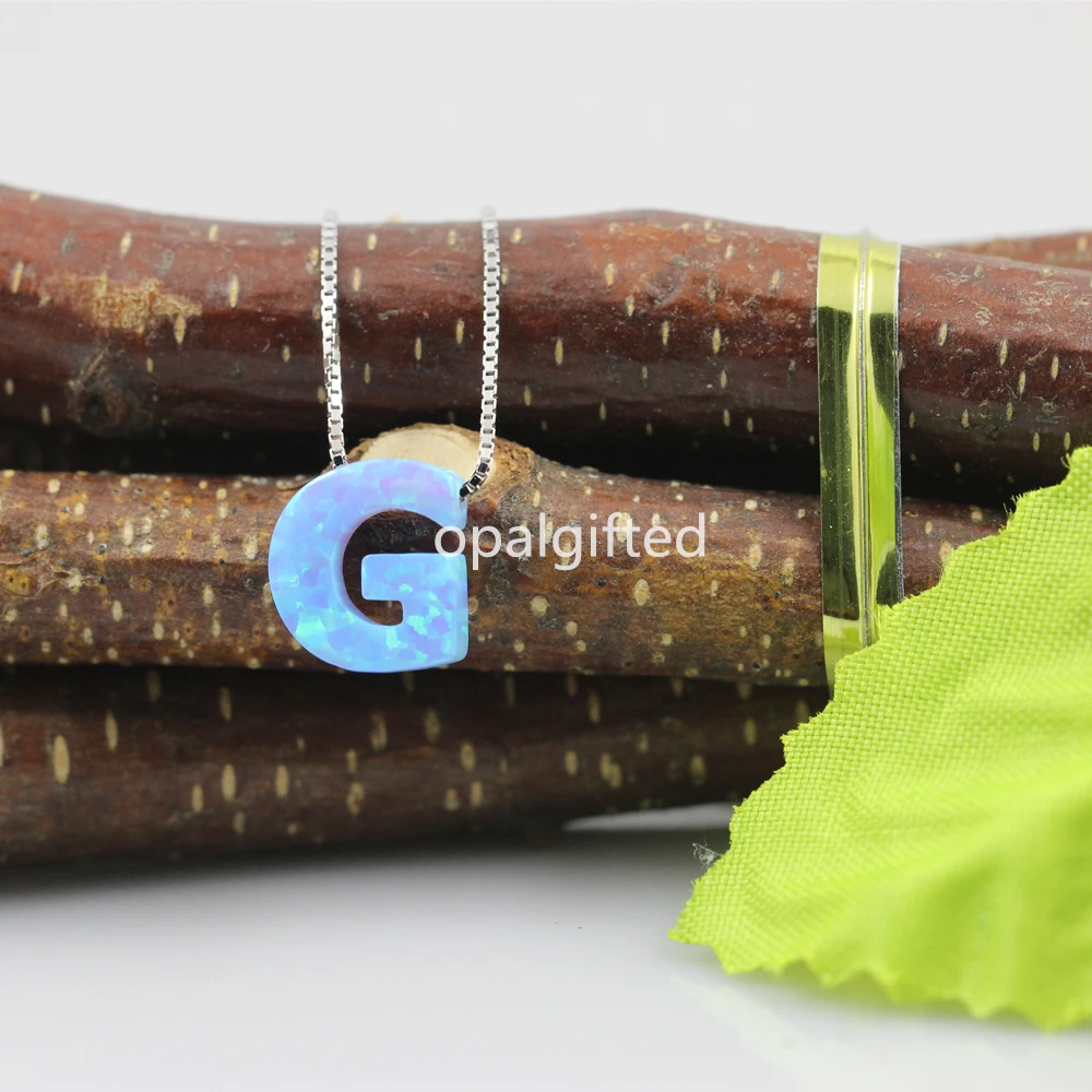 Горячая продажа (1 шт./лот) ожерелье с буквенным принтом опал буква G/H светло