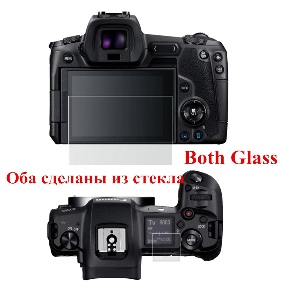 

Самоклеящееся Защитное стекло для главного ЖК-экрана + Защитное стекло для экрана Canon EOS R EOSR