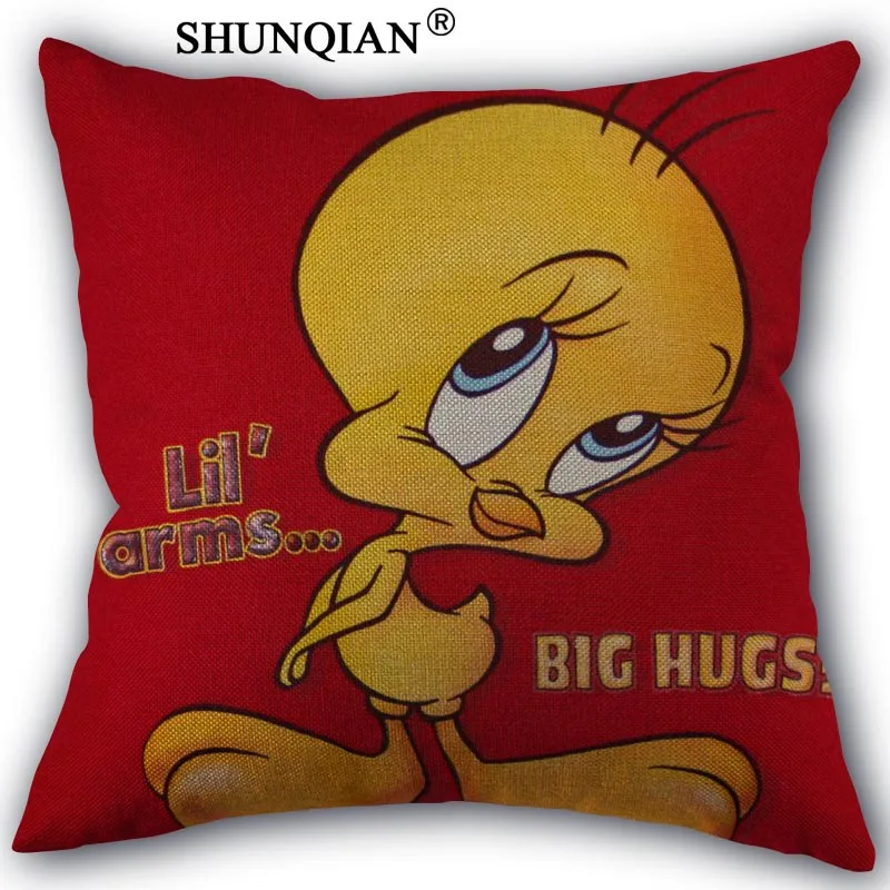 Домашний чехол для подушки чехлы Tweety хлопковое белье с птичкой наволочка кровать