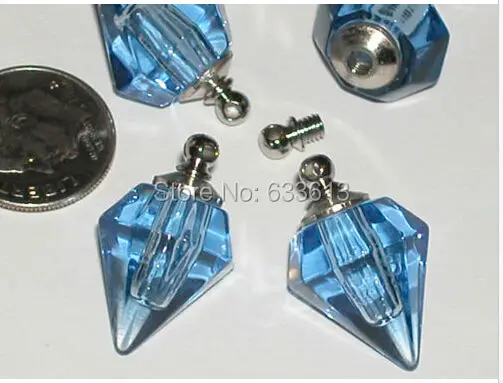 20 шт./лот синий флакон из прозрачного стекла кулон для рисового искусства Сделай