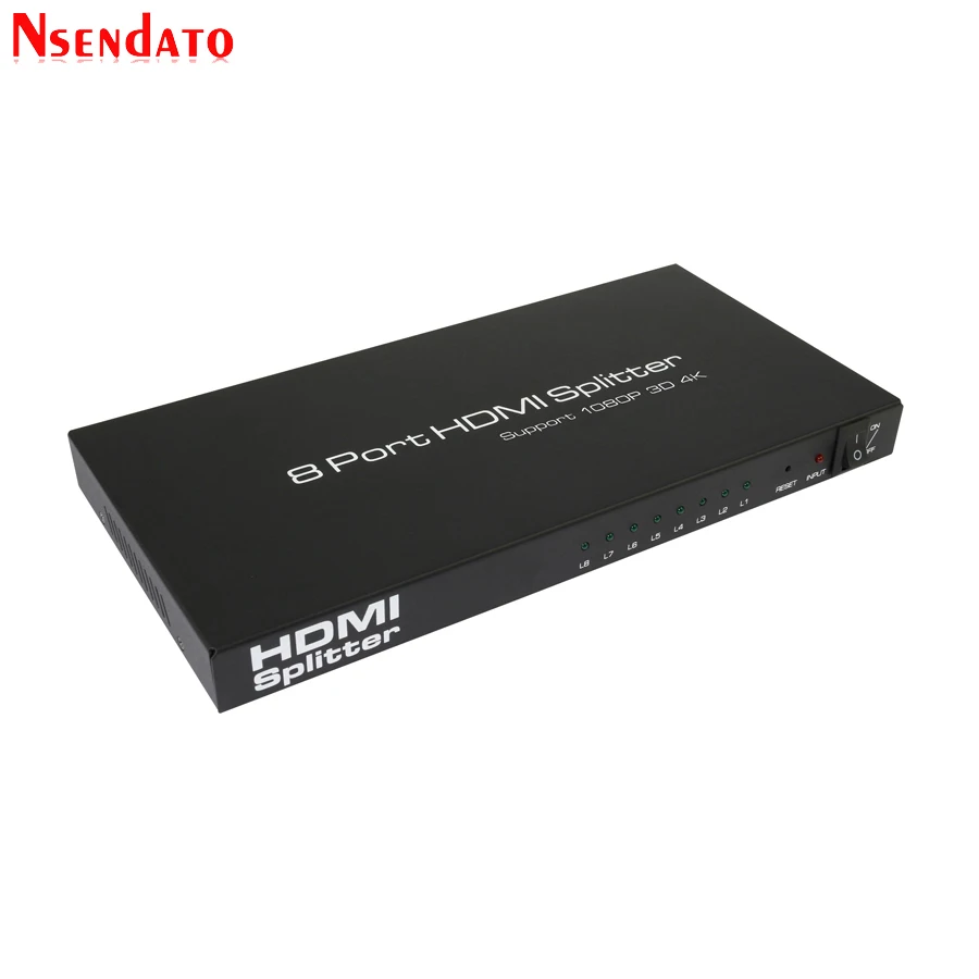 Разветвитель HDMI 1x8 4K x 2K 30 Гц выход 1 в 8 преобразователь с адаптером питания для