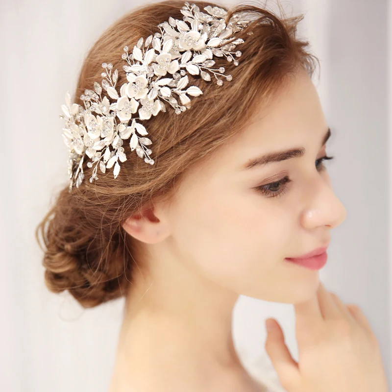 New Fashion Gold Silver Color Tiaras Headbands Luxury Pearl Crystal Hair Band Wedding Women Bridal Crowns Accessories Party | Украшения и