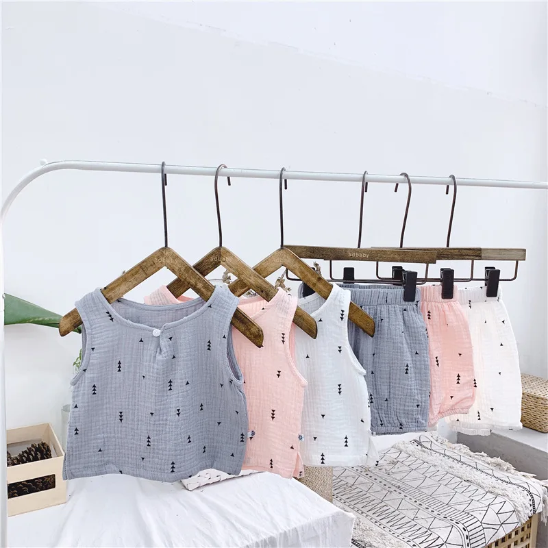 Комплекты летней одежды для маленьких девочек детский домашний костюм мальчиков