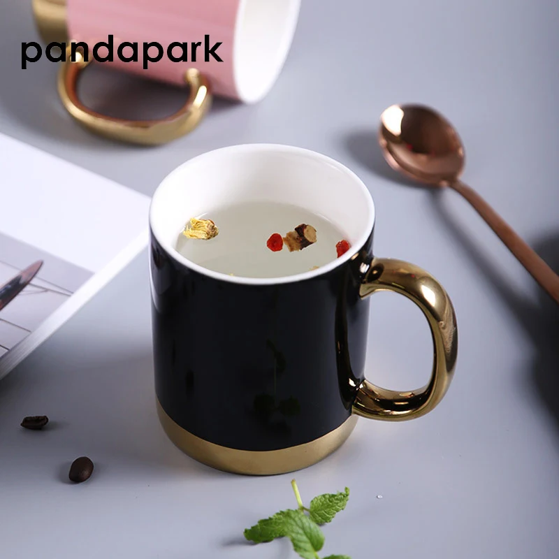 Розовая Керамическая индивидуальная кофейная чашка Pandapark мультяшная молочная