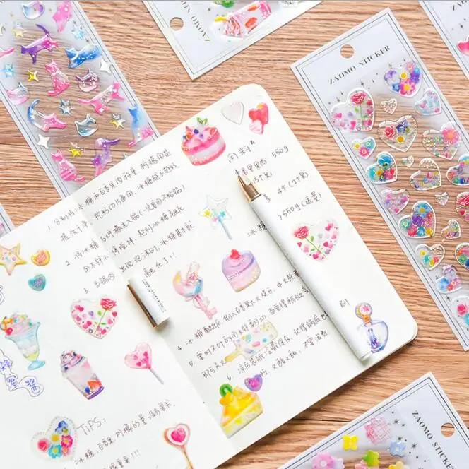 3 шт./лот Kawaii ПВХ 3D кристалл Скрапбукинг наклейки для мобильного телефона и