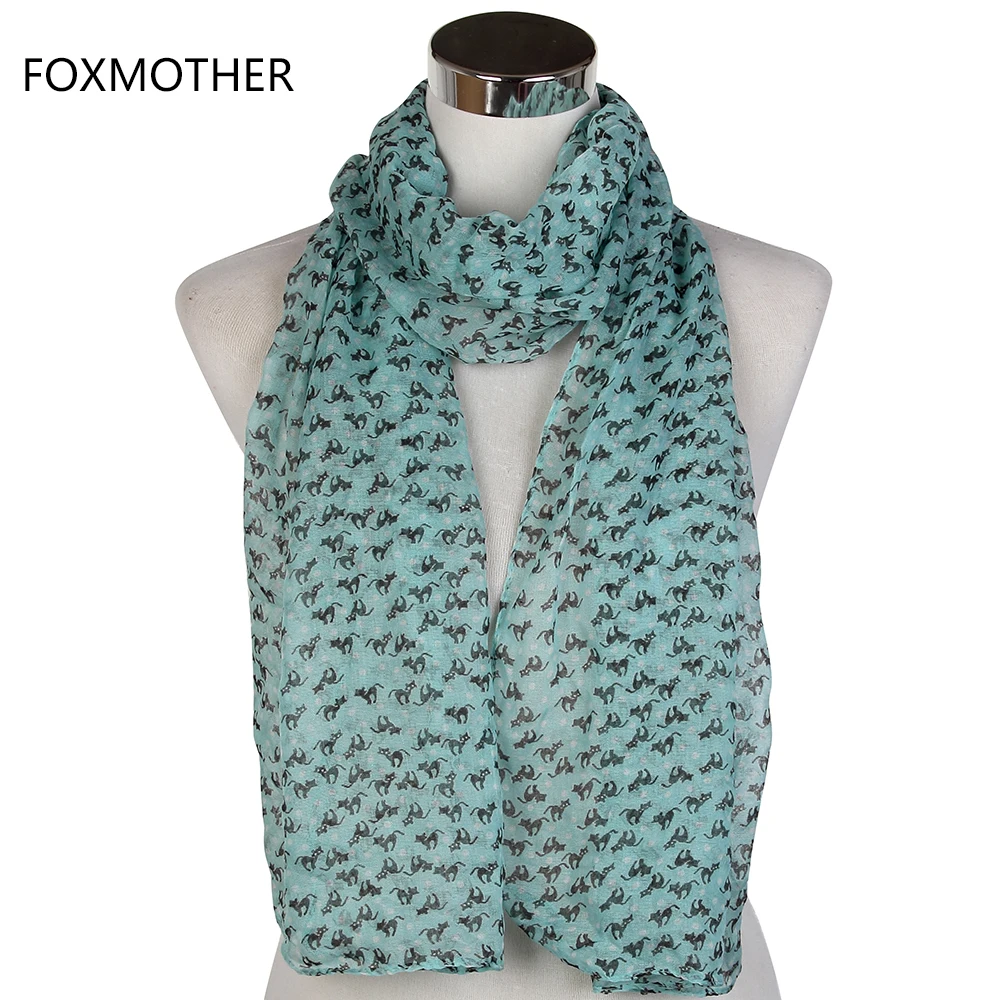 FOXMOTHER новый легкий мягкий для девочек черный темно синий Кошачий шарф детей|cat
