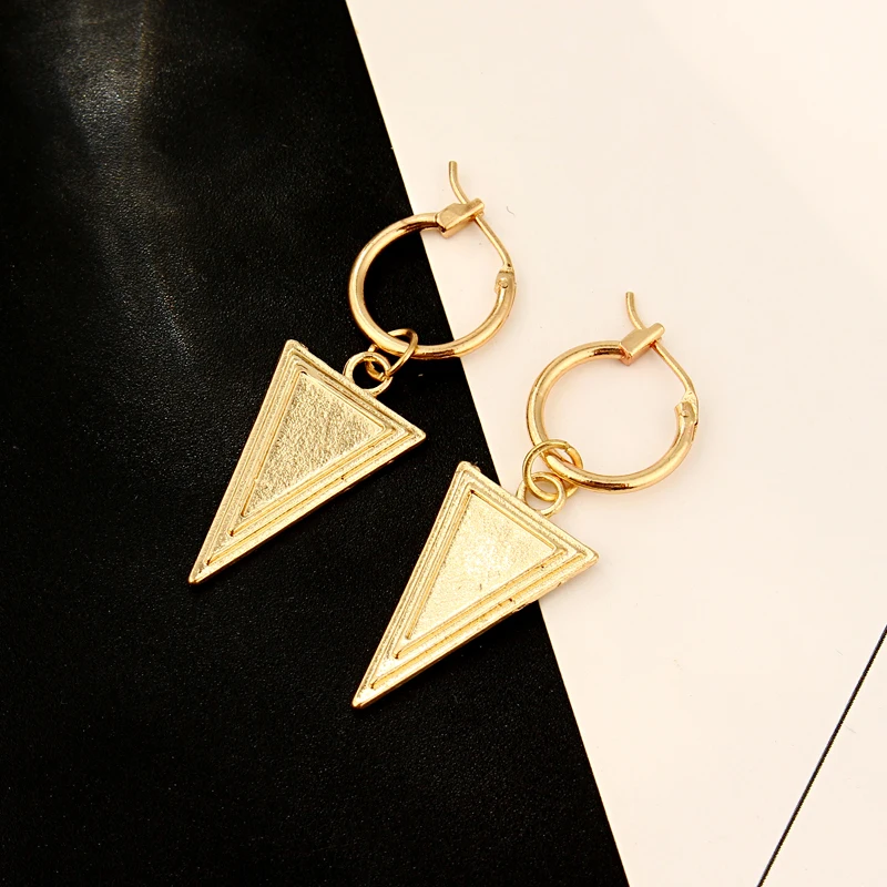 1 пара этнические многоуровневые треугольные серьги-кольца для женщин Панк