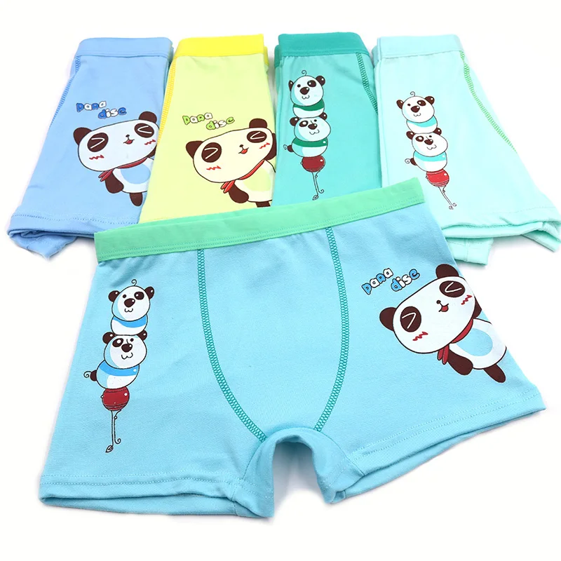 5 шт./лот детское нижнее белье с рисунком панды для мальчиков дышащие трусы Мягкое