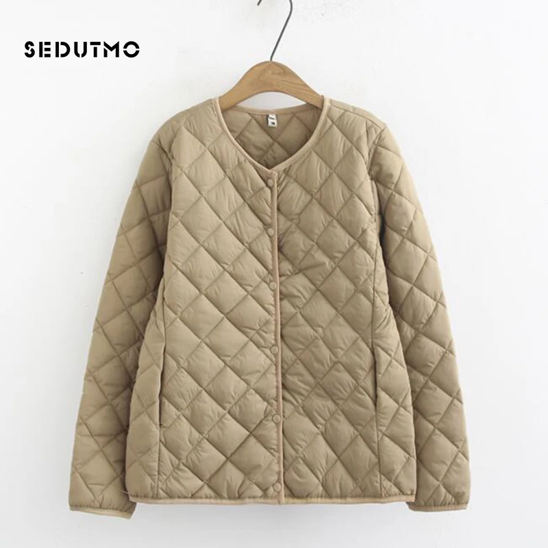 SEDUTMO, зимние, плюс размер, 4XL, пуховики, женские, ультра легкие, короткие, на утином пуху, пальто, повседневные, черные, пуховики, куртки, Осенние, парки, ED534