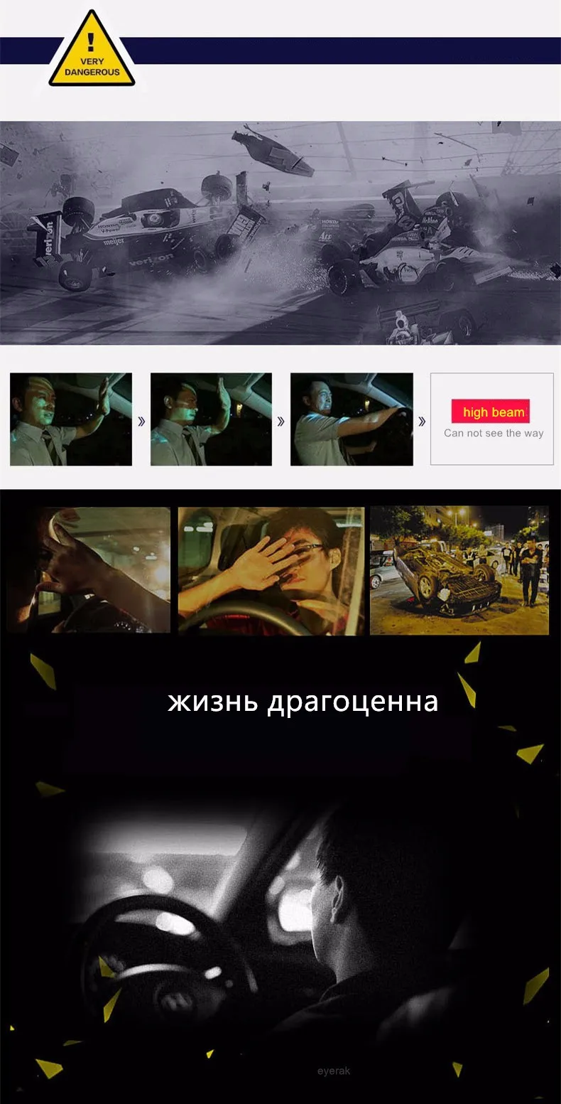 Очки для калейдоскопа Классические летные для ночного видения HD Солнцезащитные очки для мужчин и женщин Очки для зрения Очки для ночного видения Вождение Солнцезащитные очки