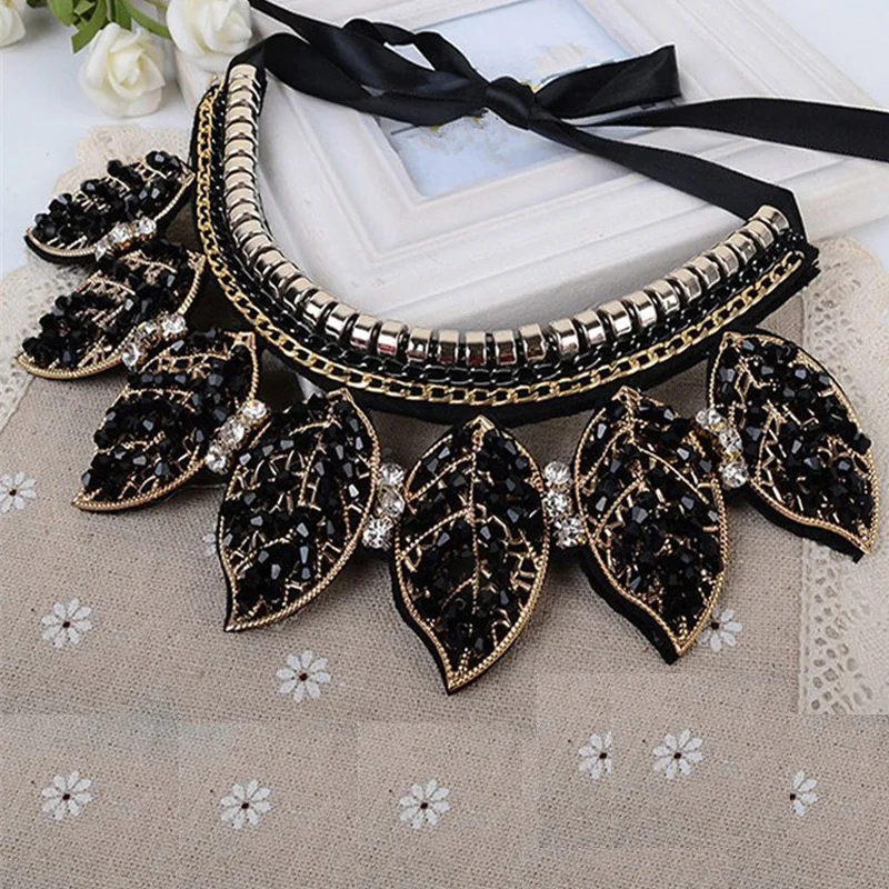 MIAR A.L черный кружевной воротник из бисера ошейник ожерелье Поддельный Воротник