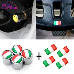 Автомобильная наклейка из нержавеющей стали на клапан колеса автомобиля, итальянский значок, комбинация, подходит для alfa fiat lada lifan suzuki, автомобильный Стайлинг