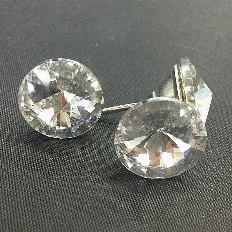 20 шт./лот мм акриловые стеклянные хрустальные пуговицы для обивки гвоздей