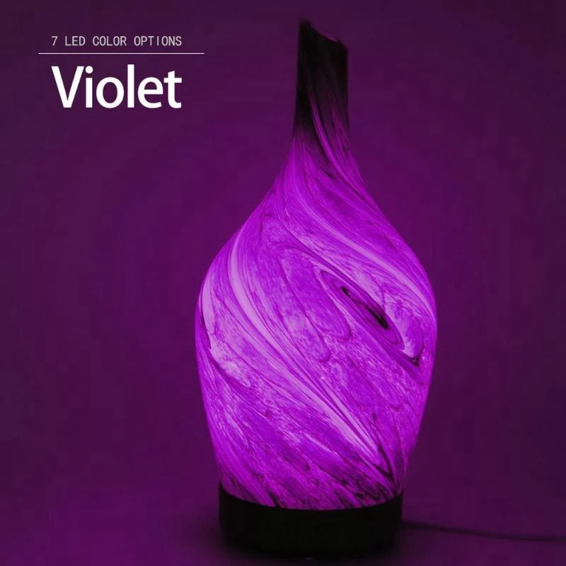 3D стекло и Дерево Зерно 100 мл ультразвуковой цвет Led Flash масло диффузор