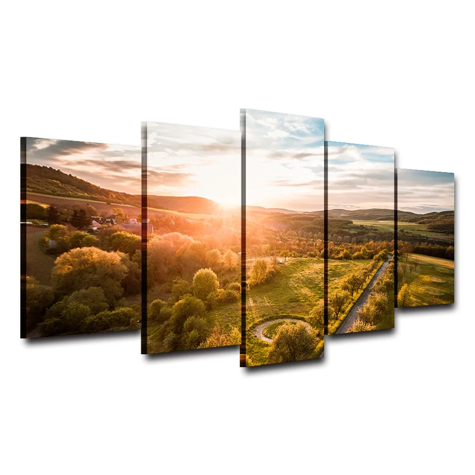 Настенные картины HD Печатный плакат рамки домашний Декор 5 Панель горы восход
