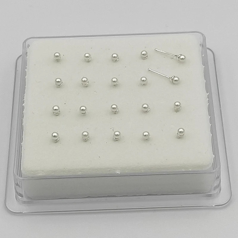 Серьги-гвоздики с жемчугом для носа 2 мм маленькие ноздри ювелирное изделие