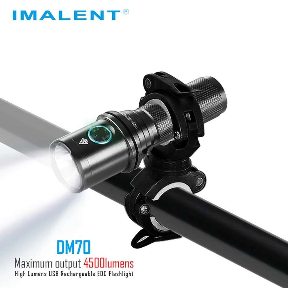 IMALENT DM70 перезаряжаемый фонарь с OLED экраном Макс 4500LM дальность луча 306 м уличный фонарь с 21700 5000 мАч литиевой батареей