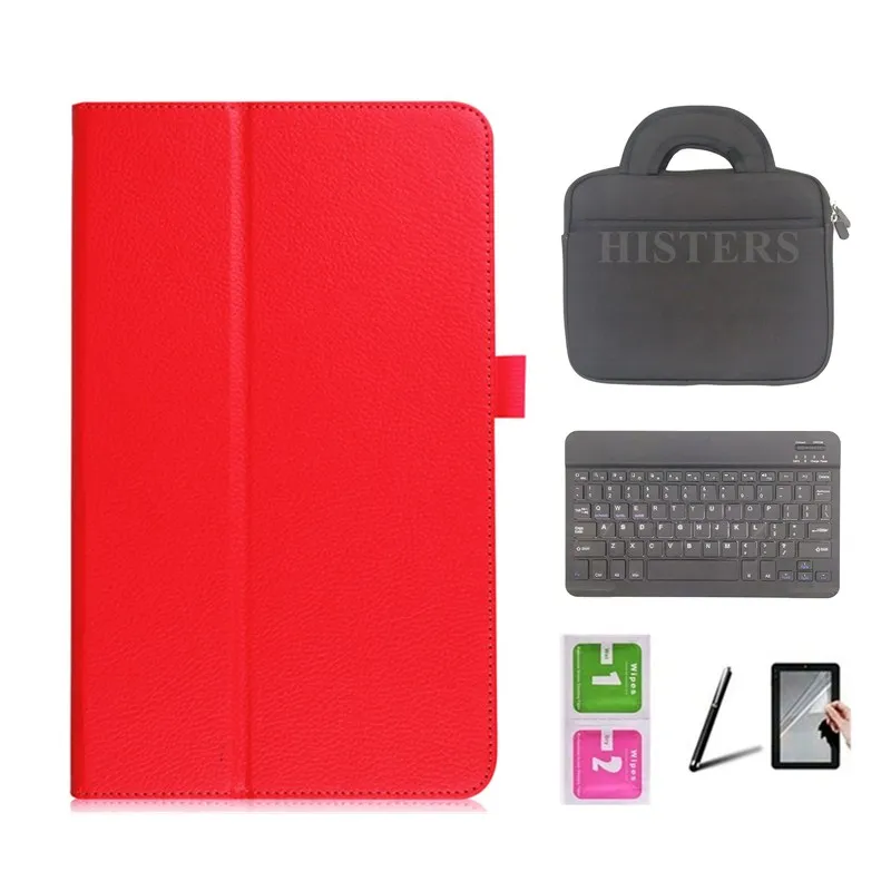 Red Cover Для samsung Galaxy Tab A, 9,7 дюймов, планшет, SM-T550, SM-T555, магнитный, умный чехол+ Bluetooth клавиатура+ Сумочка+ стилус+ пленка для экрана - Цвет: Red Cover