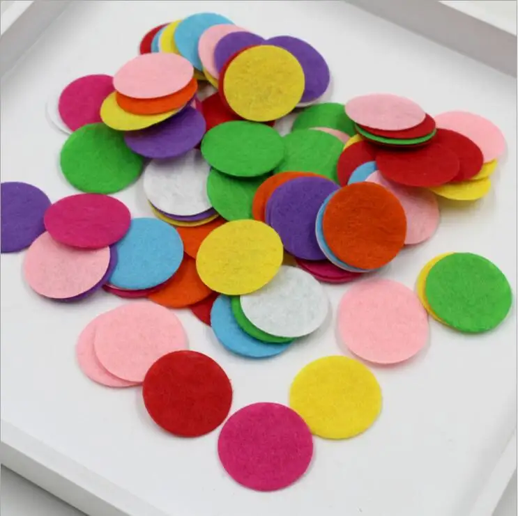 Mixed Color Randomly 200 шт. 1,5/2,5/3 см Красочный Круглый войлочные нетканые хлопковые тапочки из ткани в клетку; аксессуар для домашних животных кукла Скрап домашний настенный Стикеры ручной работы - Цвет: Mixed Color Randomly