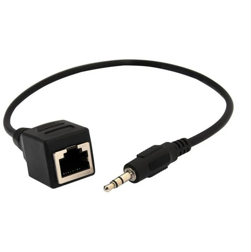 LBSC 3 5 мм 1/8 &quotштекер аудио кабель к RJ45 разъем Ethernet адаптер короткий | Электроника
