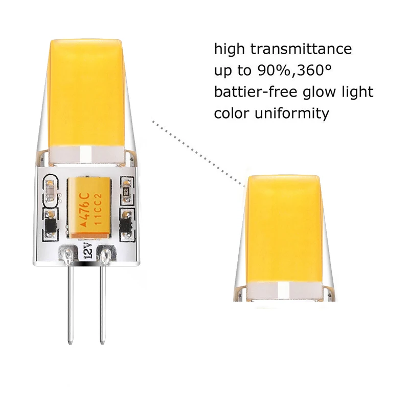 1 Вт 2 3 G4 LED COB лампа 12 В AC DC лампочки 360 Угол луча заменить 10 20 30 галогенная люстра