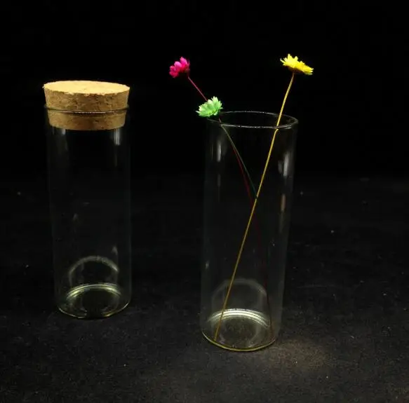 

50pcs 30*80mm clear Mini Charm Glass Storage Bottle jars with Cork stopper test tube DIY Wishing Glass Vial Pendant decoration