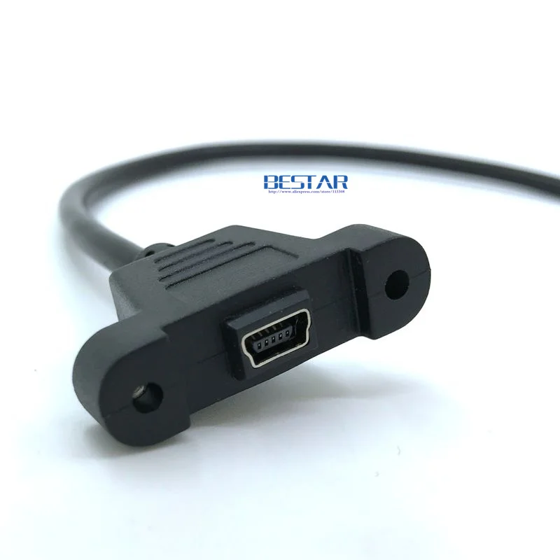 (100 шт./лот) Mini-USB 5pin Mini USB 2 0 Male to гнездовой удлинитель кабель 30 см 50 с отверстием для