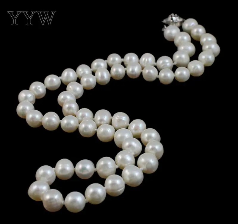 Женское Ожерелье с натуральным пресноводным жемчугом YYW овальное ожерелье белым