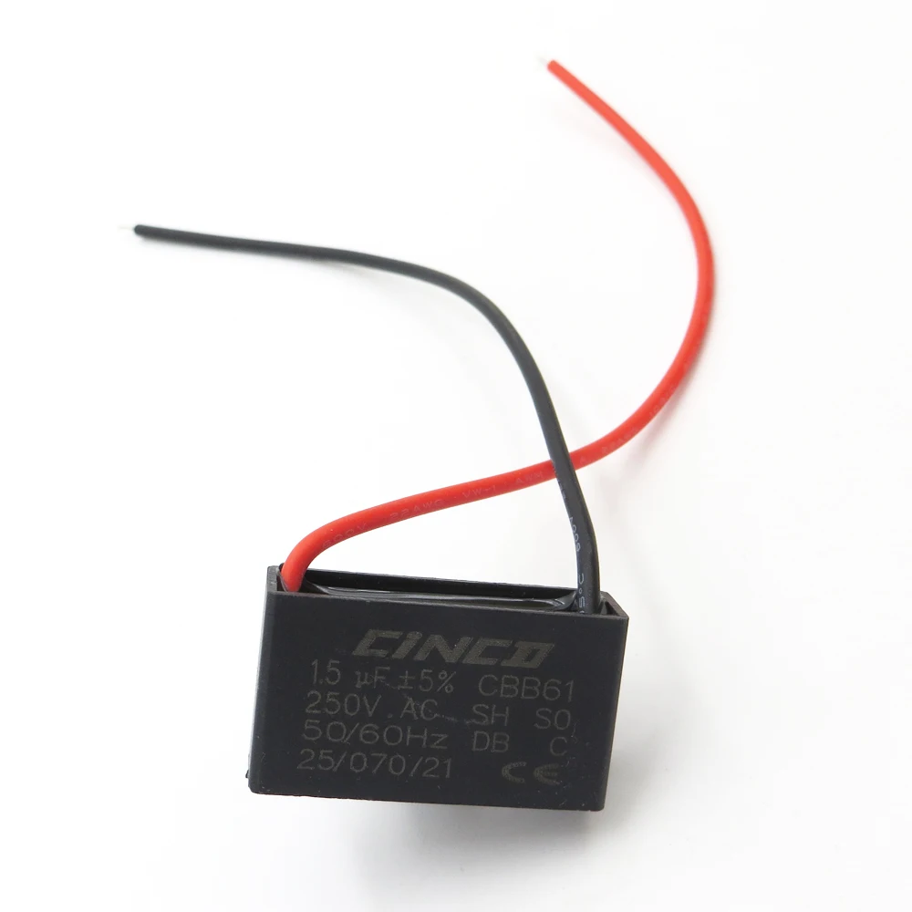 2 wires Motor Run Capacitor CBB61 1.5UF 250V electrical fan Speed electric fanners ventilators exhaust capacitor start AC | Обустройство