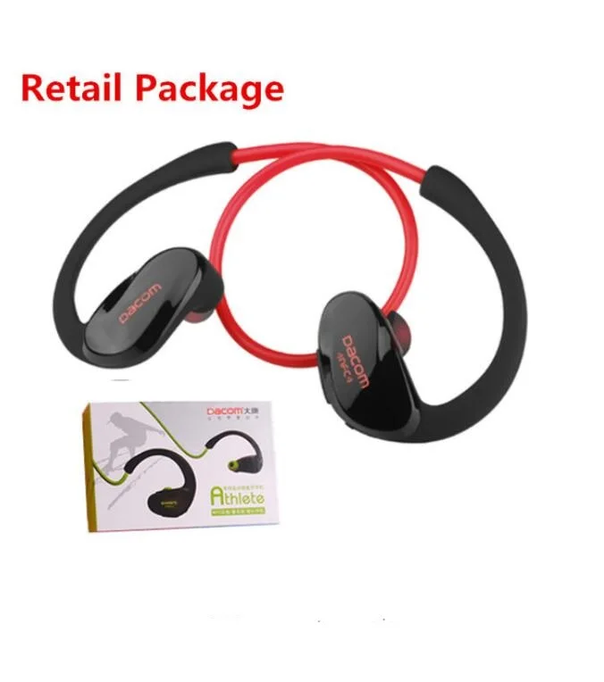 red with box Dacom Athlete Bluetooth гарнитура G05 беспроводные наушники спортивные беговые стерео наушники с Bluetooth V4.1 микрофоном - Color: red with box