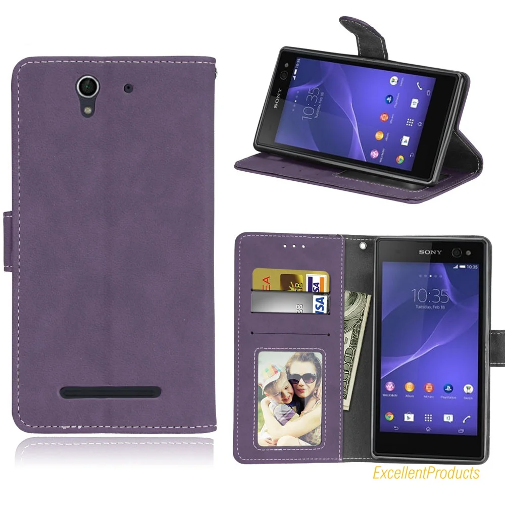 Высокое качество чехол для телефона sony Xperia C3 Крышка в ретро стиле с эффектом