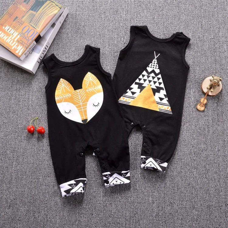 Детский летний комбинезон без рукавов для новорожденных мальчиков и девочек|baby
