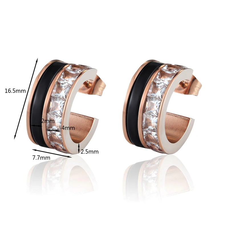 Роскошные блестящие бриллиантовые женские элегантные серьги из нержавеющей