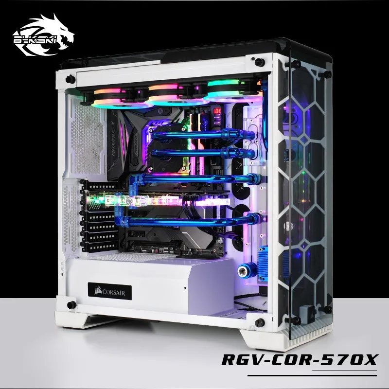 BYKSKI акриловая доска водный канал решение использовать для CORSAIR 570X чехол компьютера для процессора и GPU Блок/3PIN RGB/Combo DDC насос