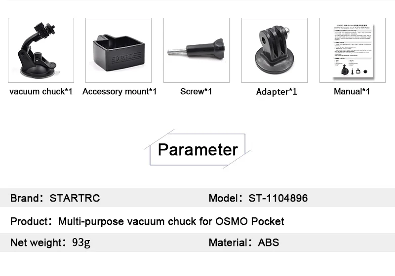 STARTRC DJI OSMO карманная Карданная камера Универсальное крепление на присоске для Pocket