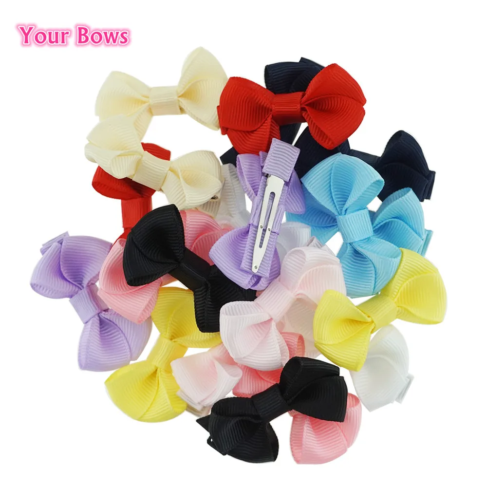 (2 шт./лот) 2 дюйма 10 цветов Лента для девочек банты волос одноцветные головные