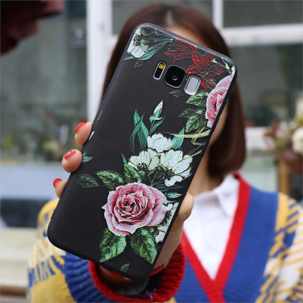2honghua 3D с тиснением и изображением цветка на заднюю панель samsung Galaxy S10e J5 M20 M10 S10 плюс J8 J6 J4 плюс J7 Neo J2 Prime J3 чехол - Цвет: 2honghua