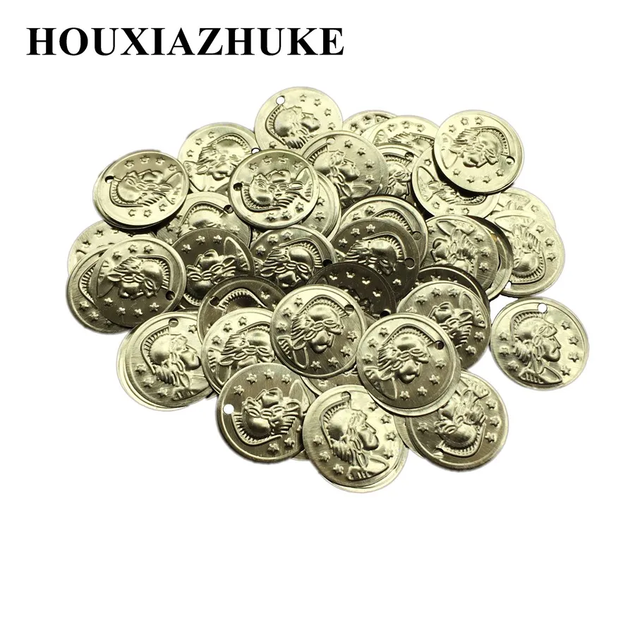 Посеребренные светильник золотые Свободные круглые монеты 20 мм железные Блестки