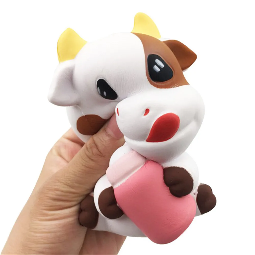Kawaii антистресс милый Сжимаемый Шарм медленно поднимающийся корова приседает
